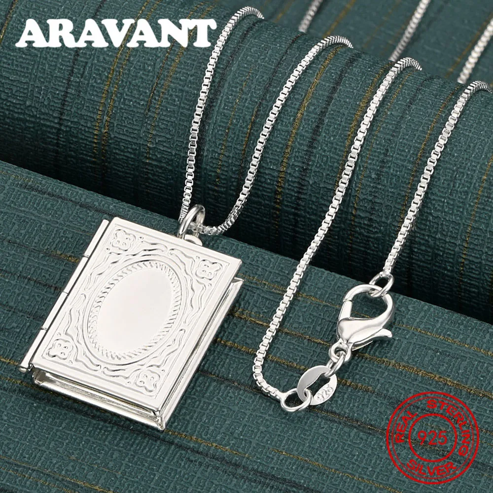 

Ожерелье с подвеской в виде волшебной книги из стерлингового серебра 925 пробы, женские аксессуары для поездок на работу, рождественский подарок, ювелирные изделия