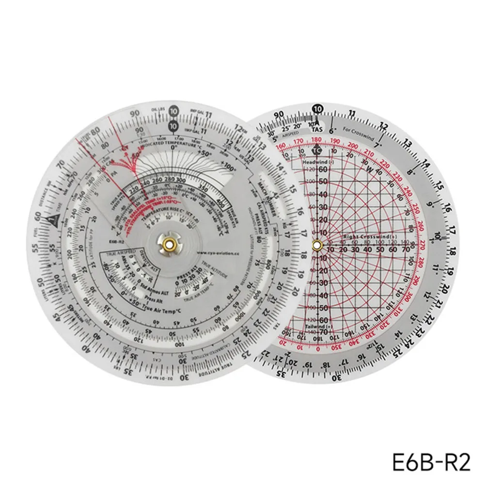 1pc E6B-R Aviation Plotter Circular Flight Computer Aviation Plotter Slide Rule Hovering Flight Computer For Flight Training