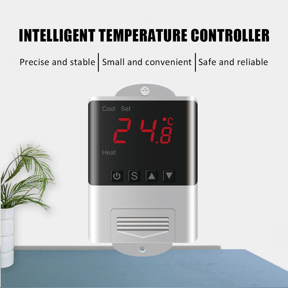 

DTC1200 AC 110V 220V Thermostat NTC Sensor Digital Display WiFi Temperature Controller Thermoregulator For Heating Cooling