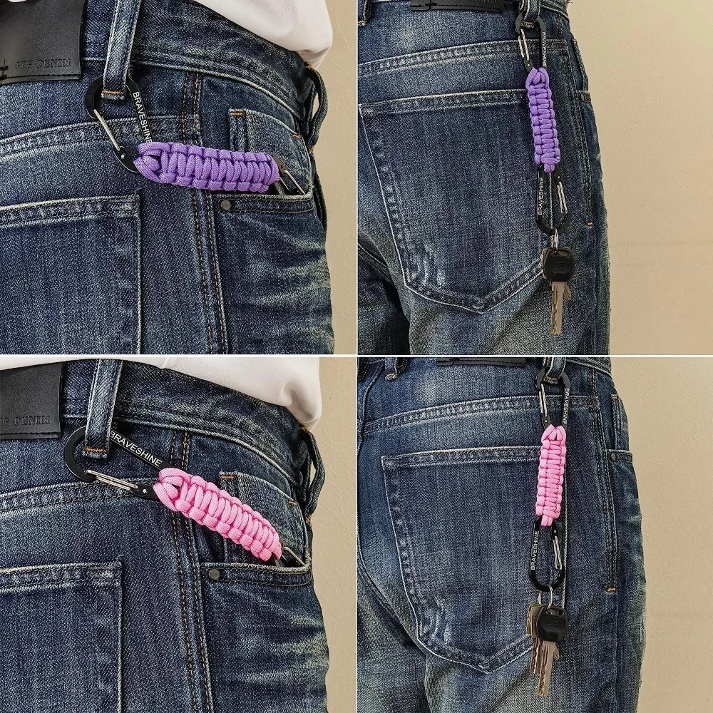 

Брелок-карабин из паракорда, D-образное кольцо, вешалка для ремешка, крючок для коляски для бутылки с водой, ключ, рюкзаки, мужчины, женщины