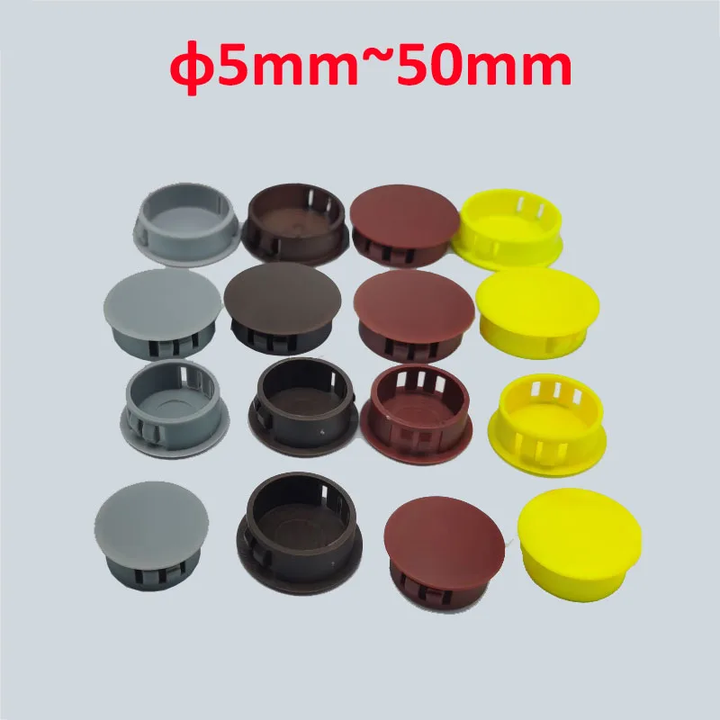 Plástico Rodada Snap-on Plug Cover, Blanking End Caps, Rolha de Selo para Móveis, Caixa de Mesa, Buraco Extra, Nylon