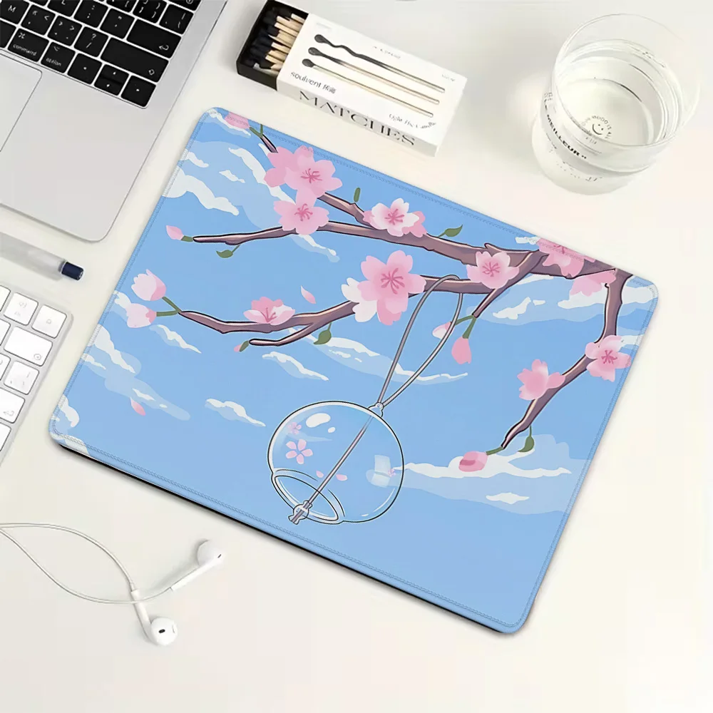 

Коврик для мыши с рисунком вишневого цвета, небольшой резиновый коврик для игровой мыши, коврик для механической клавиатуры, аксессуары для ПК, коврик для компьютерного стола