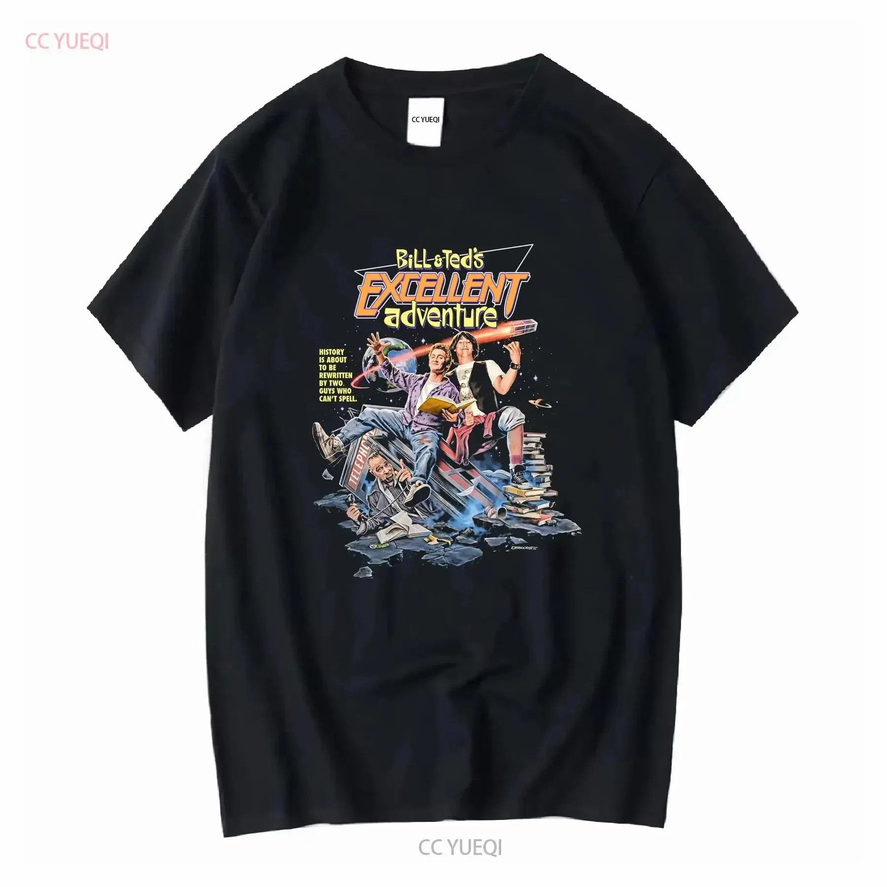 

Fright Rags Bill And Ted Excellent Adventure T Shirt Mens Size 3XL Black Movie long or short sleeves vintage Washed Versatile