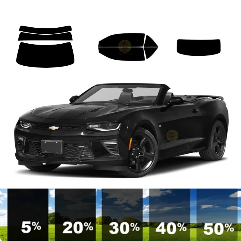 

precut Removable Window Tint Film Car 100% UVR 5%-70%VLT Heat Insulation Carbon ﻿For CHEVROLET CAMARO 2 DR CONVERTIBLE 2016-2023