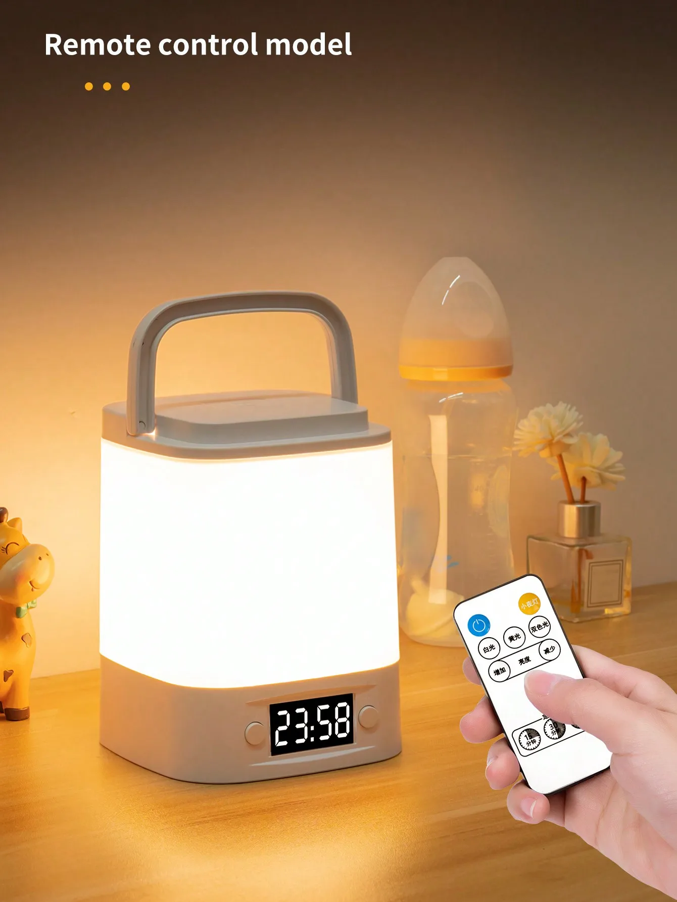 20oz LED Touch Tap Light: Rechargeable, Remote-controlled, 3 Color Temperatures, Eye-care for Nursery, Dorm, Camping
