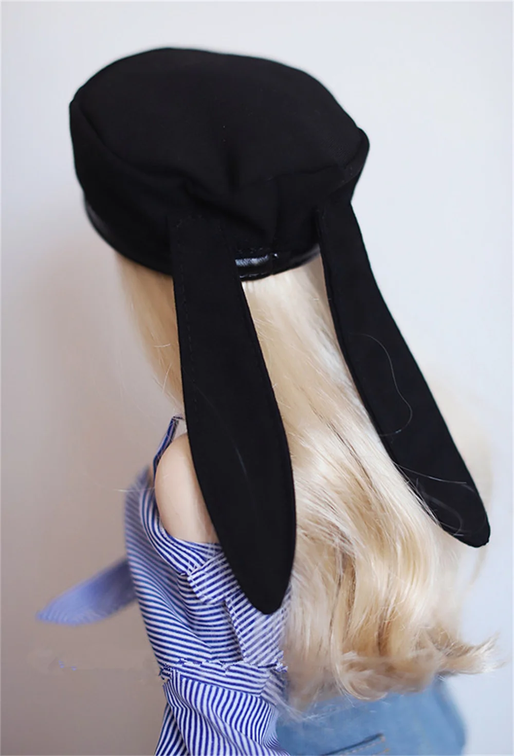 

BJD SD Doll Hat Suitable for 1/3 &1/4 size Black Cute drop Black Rabbit Ji Long Ear Hat bjd Doll Accessories