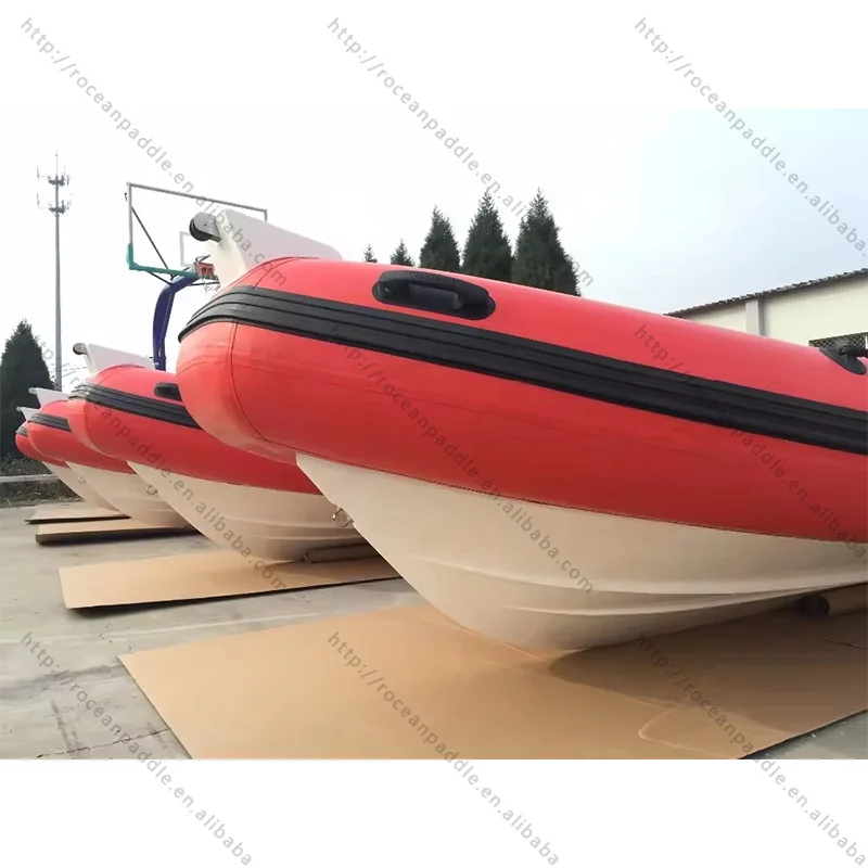 CE Factory Deep V Bottom 4.3 Meters Fiberglass Hull Rigid Rib 430 Boat With Low Price