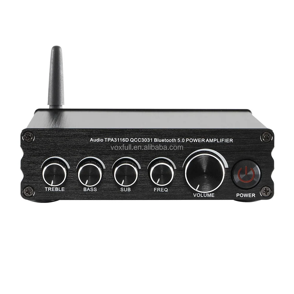 TPA3116 Amplifier Stereo Receiver BT 5.0 Mini Power Amp 3CH 200W for Home/Outdoor/Garage/Passive Speakers Theater System