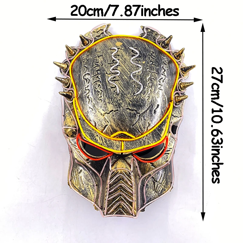 Maschera da guerriero a LED per adulti Dress Up Cosplay Puntelli da guerriero Maschere colorate da soldato incandescente Maschera fresca al bagliore al neon per uomo