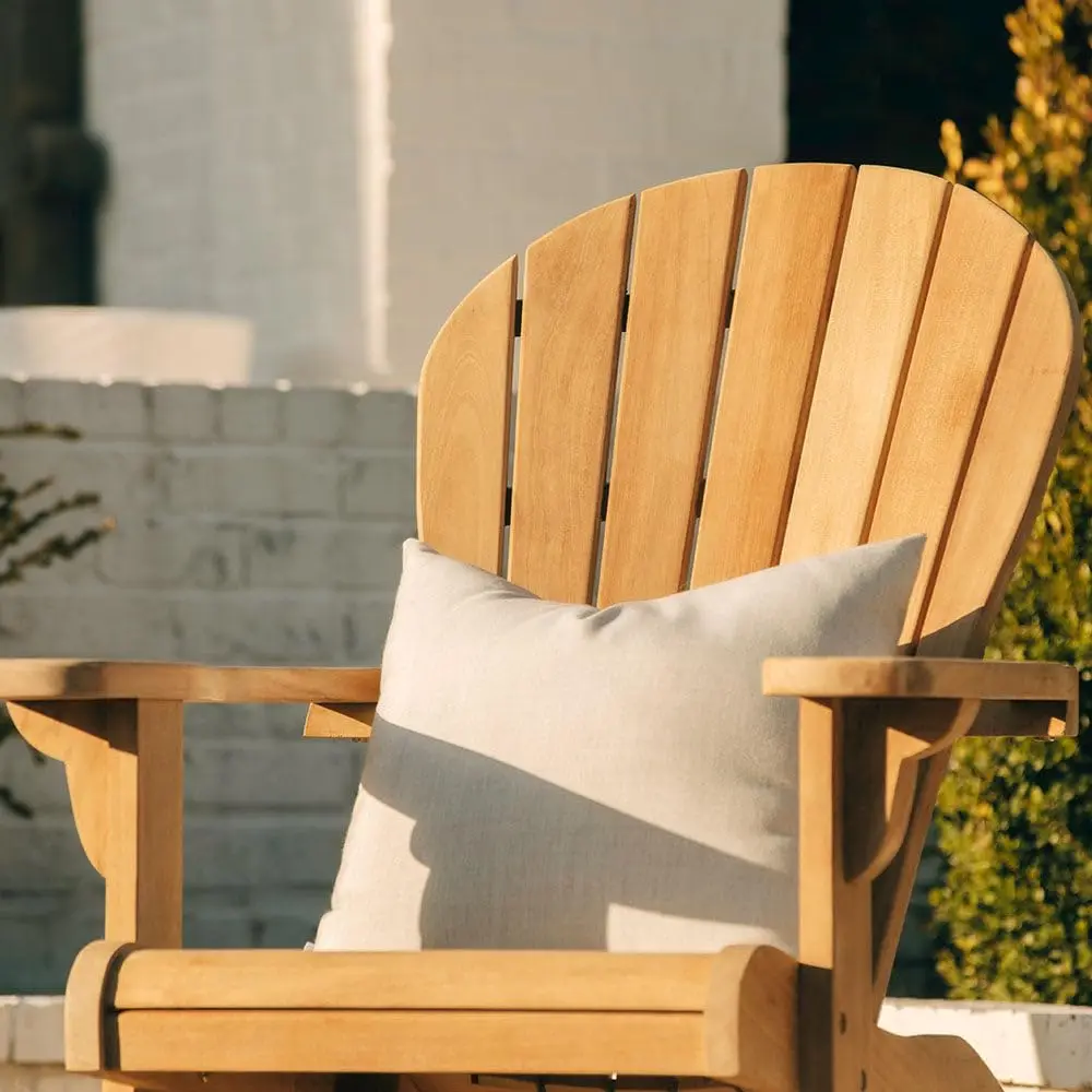 Silla Adironda de teca Ash & Ember Savannah Grado A, salón de patio resistente a la intemperie con asiento y respaldo suavemente curvados, para terraza,