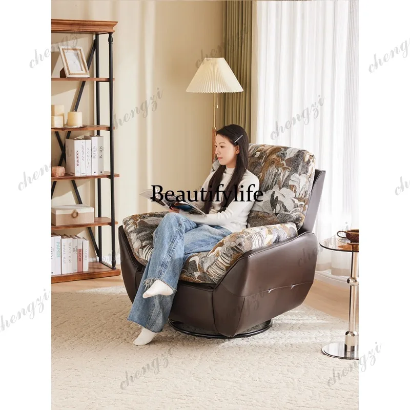 Multifunctional electric sofa chair living room balcony single fabric leisure recliner lazy sofa