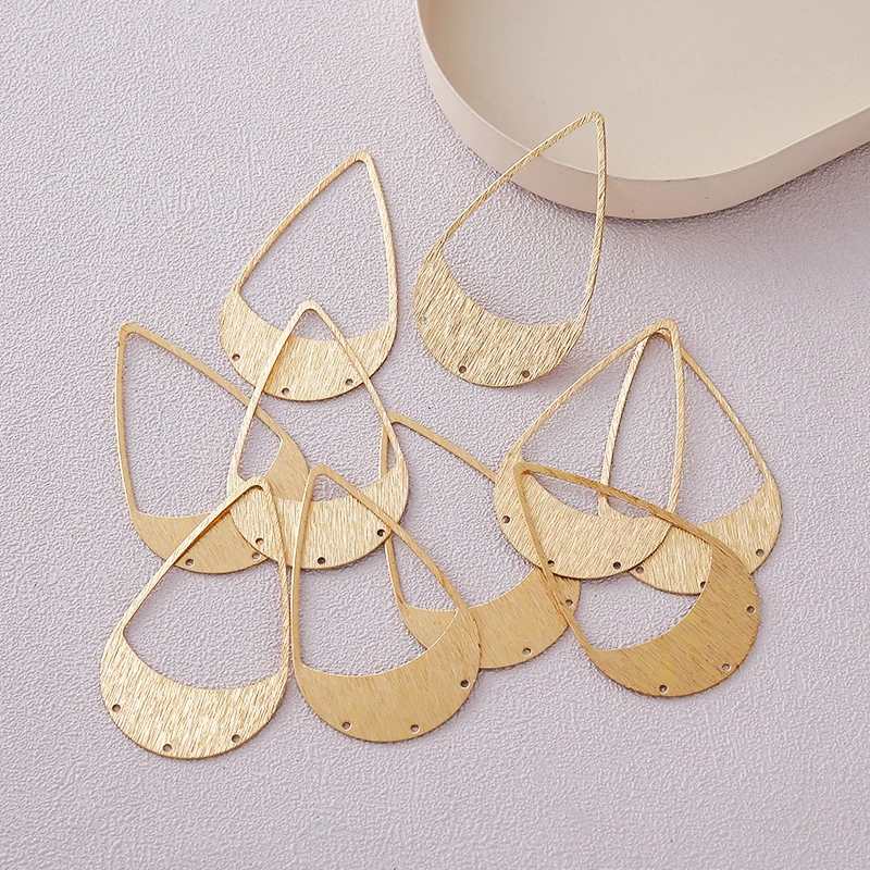 

20PCS primary color brushed brass DIY accessories connector water droplets porous suitable for handmade lovers