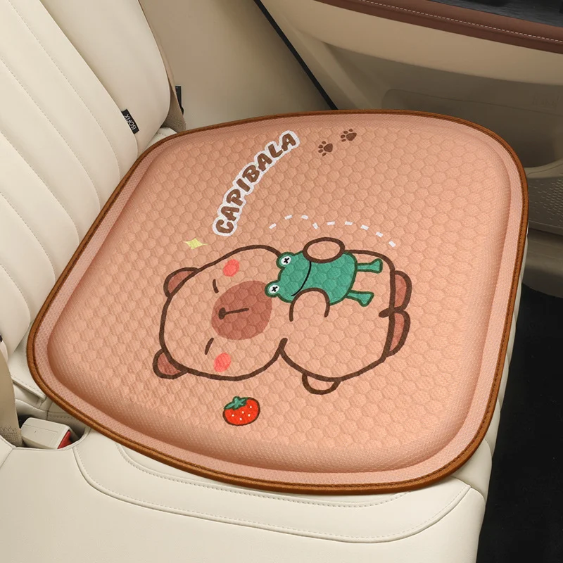 Car Cushion Summer Cool Breathable Cartoon Cute Animal Pattern Gel Seat Four Seasons Universal Small Square Cushion