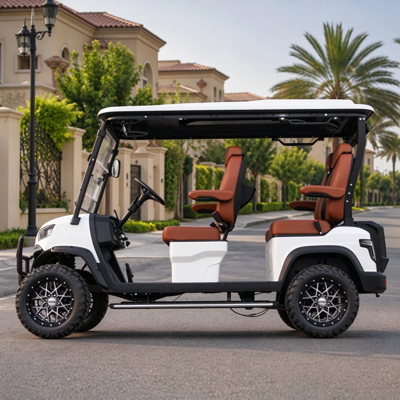 Electric Golf Buggy 4 Seater 60V AC Motor Disc Brake Cargo Tray for Farm Hunting Resort Cart
