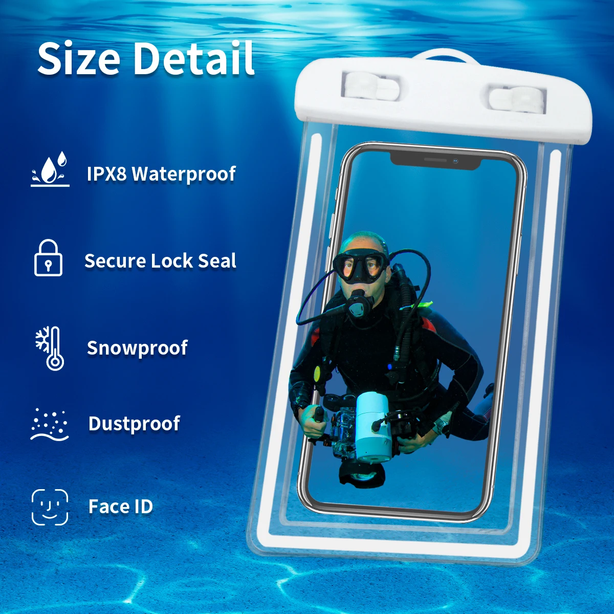 Unuversal Waterproof Phone Case IPX8 Water Proof Bag Underwater Phone Protector Pouch for iPhone 15 14 13 12 11 Pro Max Xs Xr