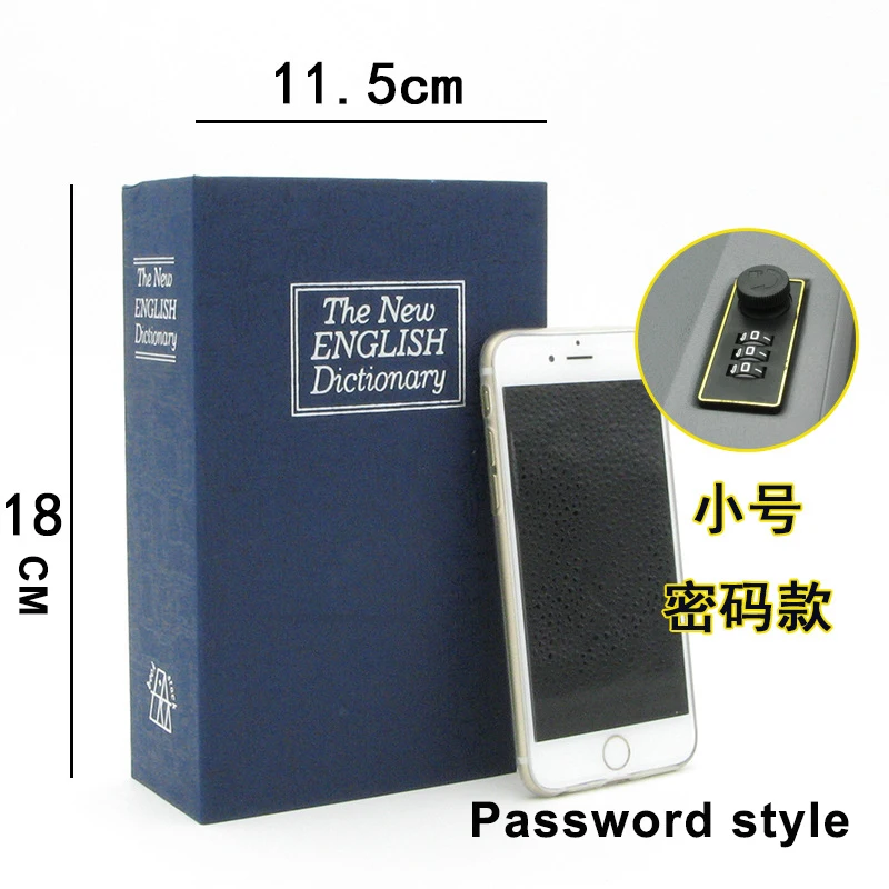 Small Safe Case Booklike with Key Lock - Secure Money and Jewelry Box - Book Disguise - and Secure - Perfect for Home and Office