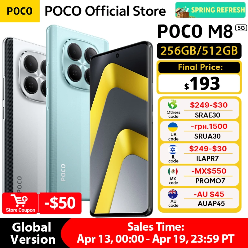 POCO M8 5G グローバル版 グリーン SIMフリー) シャオミ Xiaomi Poco M8 Pro 5G デュアルSIM 256GB