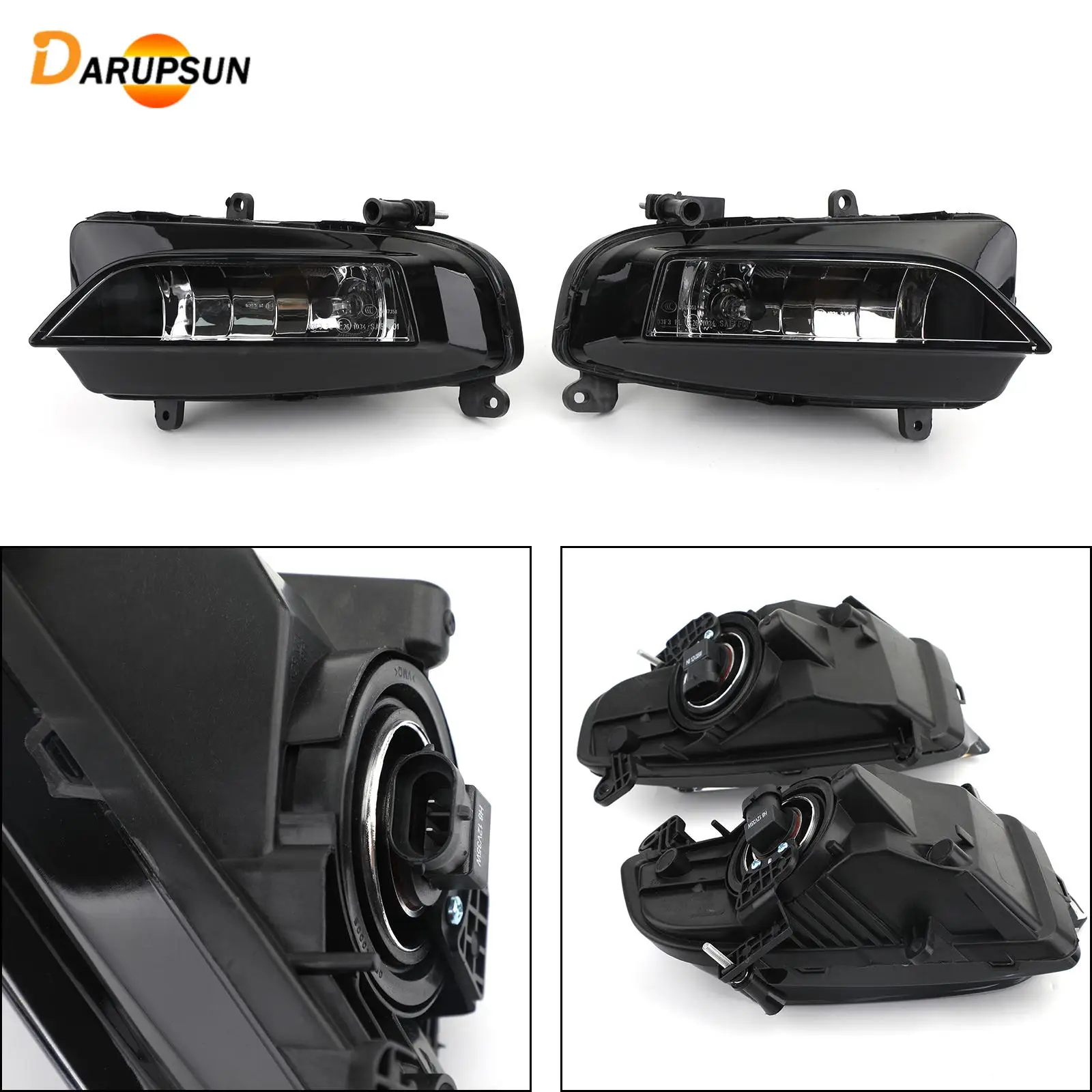 Darupsun Pair Front Bumper Halogen Fog Light Lamp for AUDI S4 A4 S-Line B8.5 2013 2014 2015
