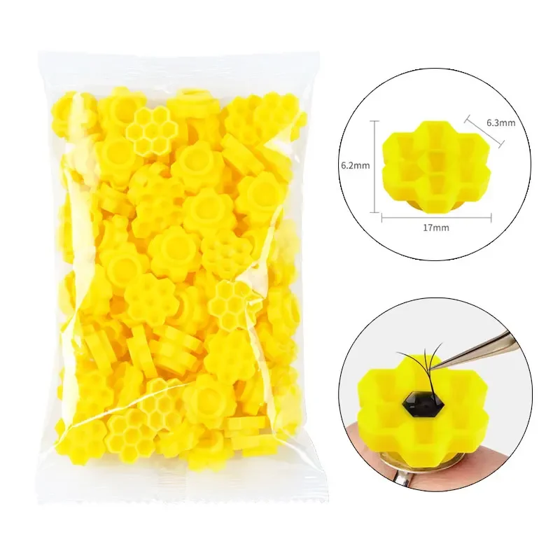 100 pçs/lote rosa cola cílios extensão suportes enxertia flor ameixa cílios cola atraso copo tatuagem segurando copos em forma