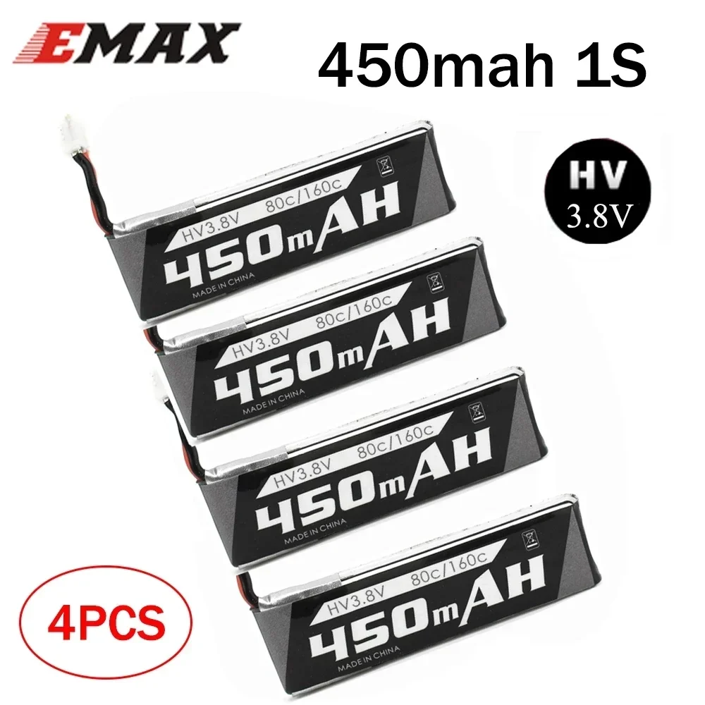 Tinyhawk II 레이스 실내 FPV 레이싱 드론용 Emax 1S 450mah 3.8V 80C 160C HV Lipo 배터리 PH2.0 플러그, 신제품