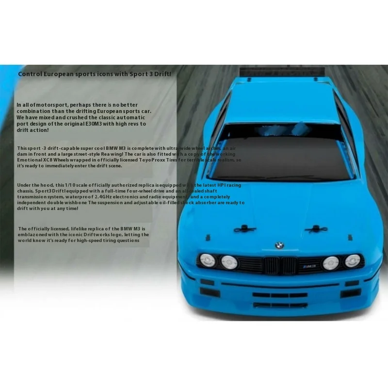 Hpi Sport 3 Simulatie E30 1/10 Vierwielaandrijving Afstandsbediening Elektrische Drift Auto Rv 2s Ultieme Retro Sportwagen Rtr