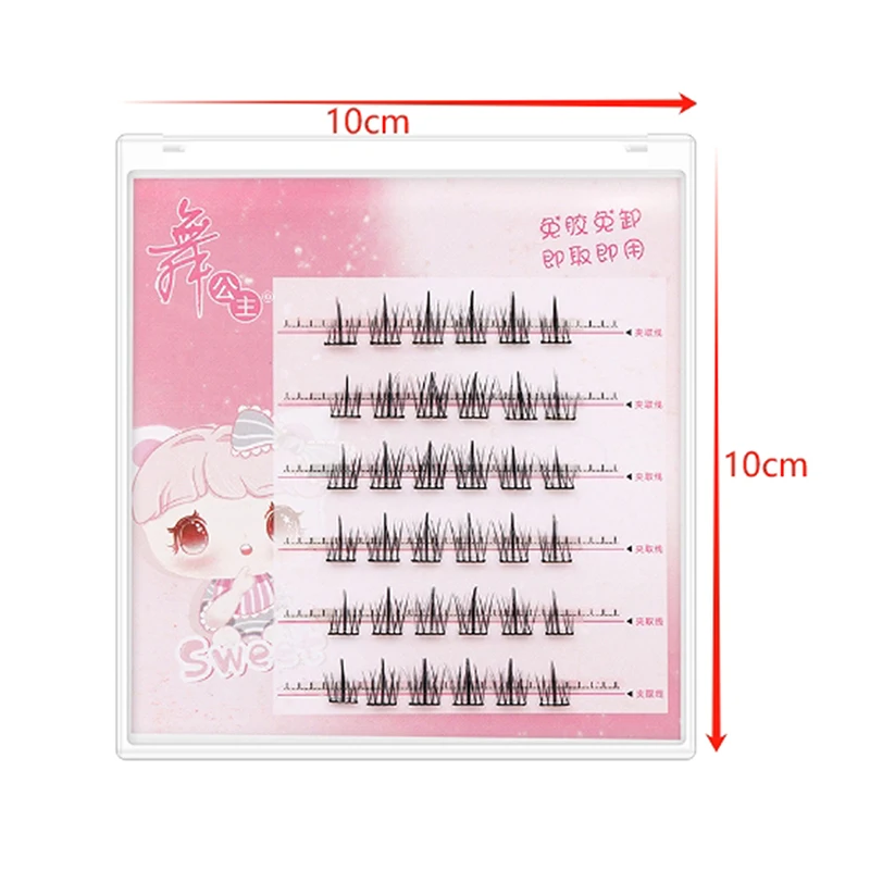 Nieprzylepne sztuczne rzęsy samoprzylepne DIY segmentowe przedłużanie rzęs anime narzędzie powiększające oczy