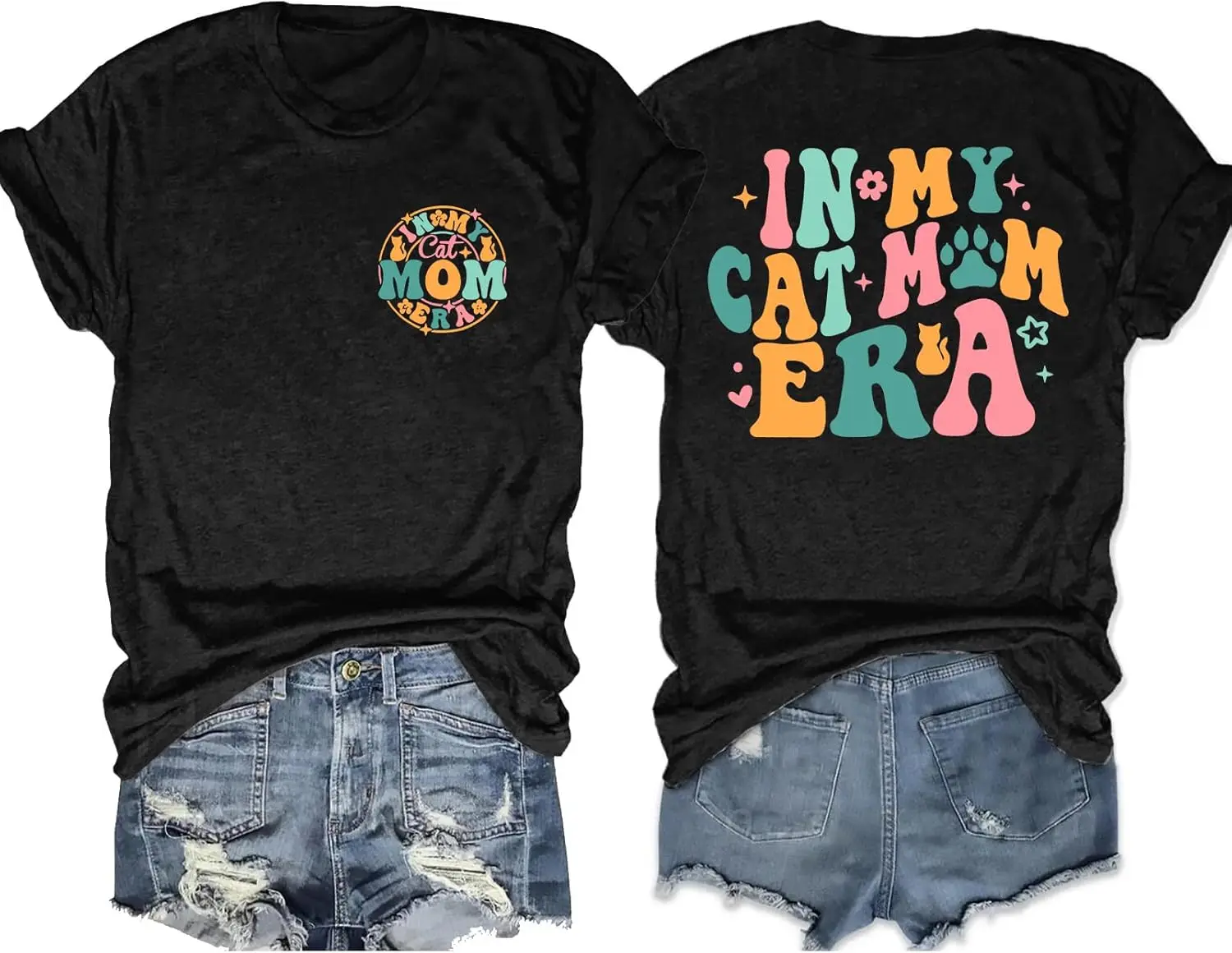

Cat Mama Shirts for Women: in My Cat Mom Era T Shirt Cat Lover Gift Tops Cute Graphic Short Slee