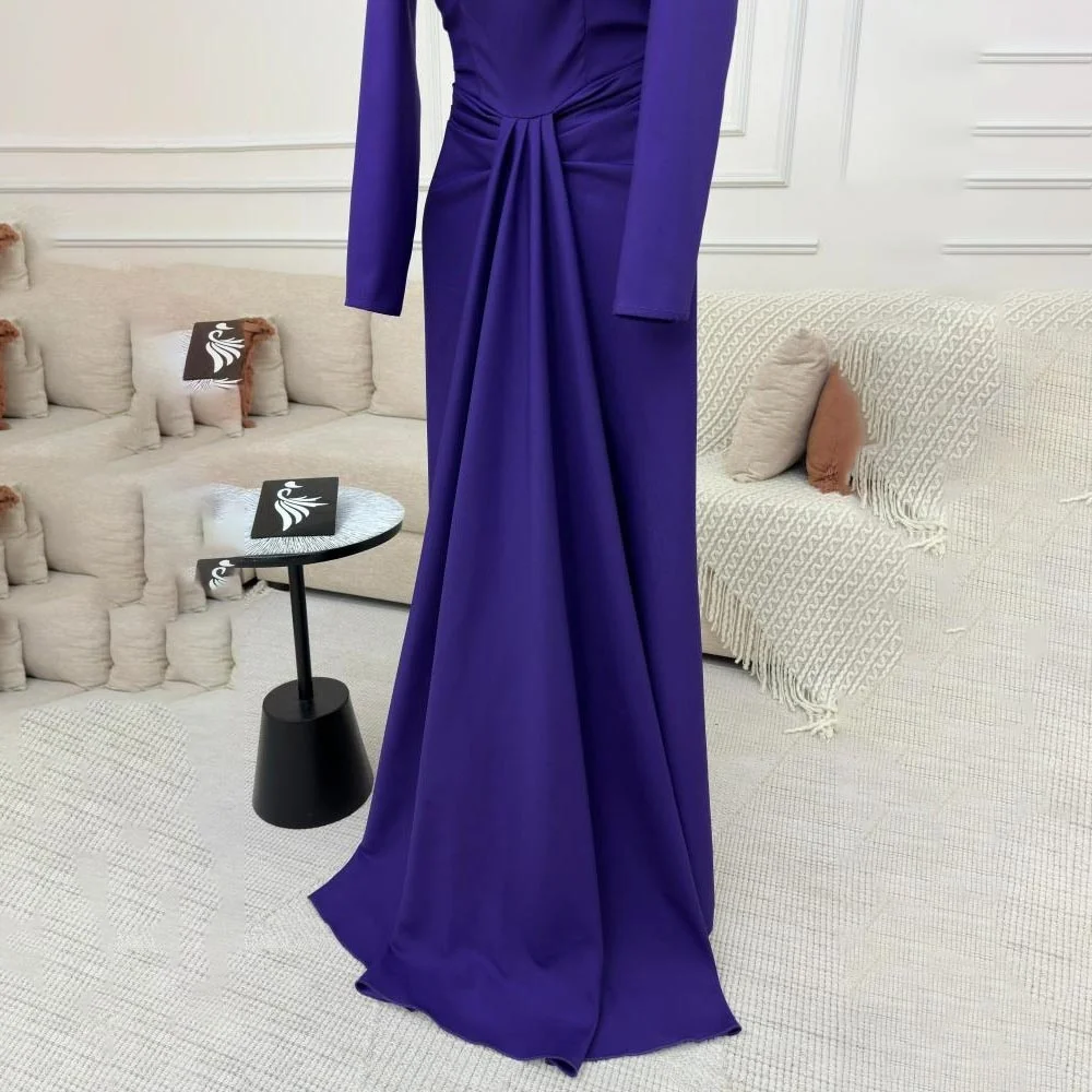 베스트 셀러 우아한 긴 소매 이브닝 드레스 매력적인 프릴 댄스 파티 드레스 절묘한 지퍼 파티 드레스 فساتين سهرة 맞춤형