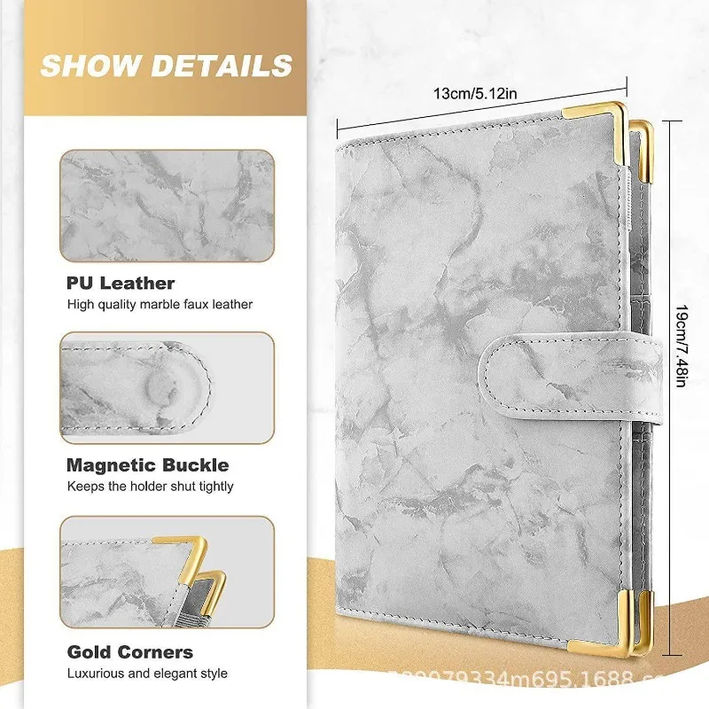 New Budget Plan Notebook A6 Cash Envelope Saving Money 6 Holes Binder for Financial Management A6 Loose-leaf Notebook Binder