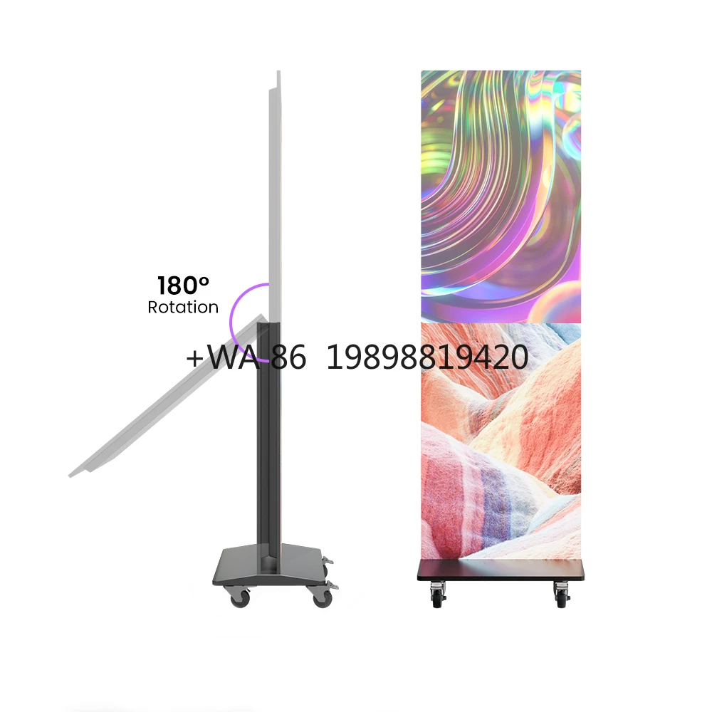 GOB Foldable Led Screen P2.5 Led Poster Display Advertising Screen Floor Standing Signage for Retail Store Shopping customize