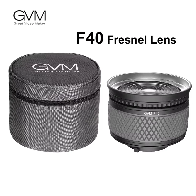 GVM F40 Fresnel Attachment for LED Light Spotlight Brightness Improve Compatible with Standard Bowens Mount