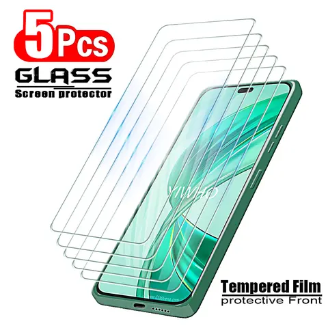 5pcs Protective Glass for Huawei Honor X8b X8a X7a X7b X6a X8 X7 X6 A B Screen Protectors Tempered Glass Phone Front HD Film