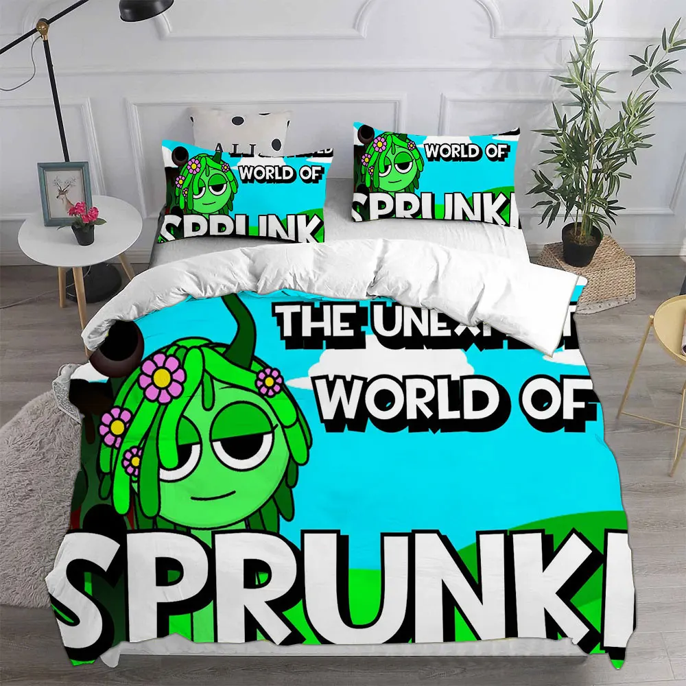 Sprunki Bedding Sets Soft Bed Cover Comforter Duvet Cover Pillow Case 2-3 Pieces Sets Teenagers Children\'s Gifts Bedroom Decor