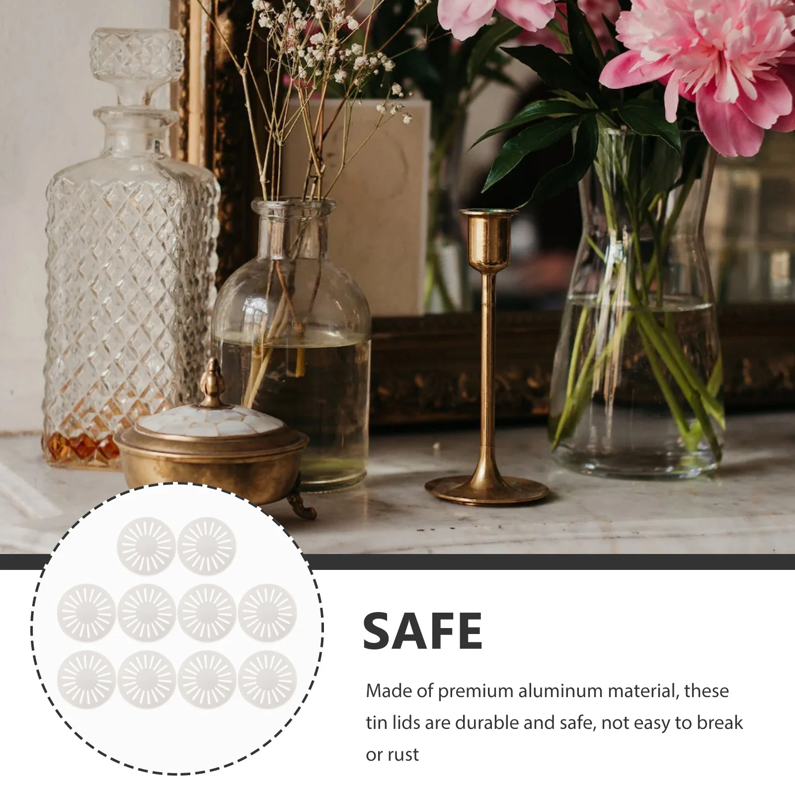 

10pcs Aluminum Tin Lid For Incense Bead Storage Diffuser Case Dog Nose Training Holder Hollowed Metal Tins Lids Odor Charcoal