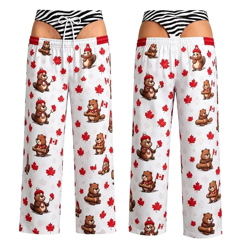 Men Funny Pants Digital Cartoon Animal Print Loose Quick Dry Trousers For Christmas Party Events Casual Holiday Wear Bottoms