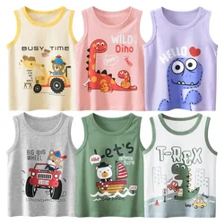 2024 kinder Sommer Casual Weste Kinder Jungen Mädchen Ärmellose Tops Baumwolle Cartoon T-shirt Tees Kleinkind Top Outfits Dropshipping