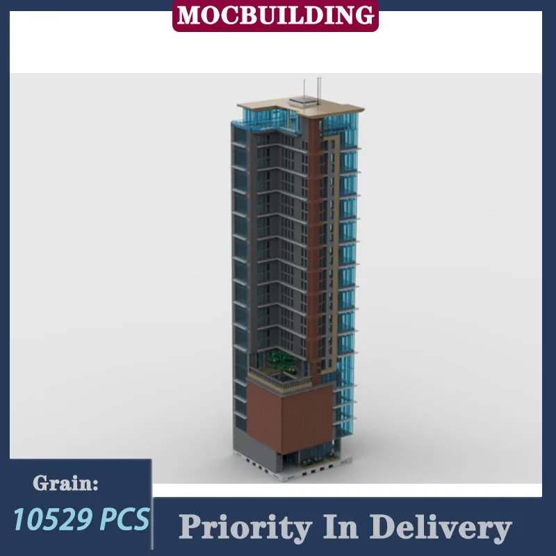 Urban Street View High-Rise Apartment Building ATX Building Model Building Blocks MOC Skyscraper Tower Collection Toys Gifts