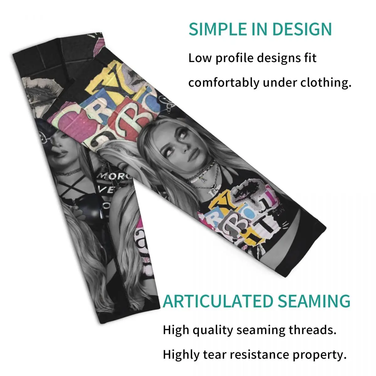 أكمام ذراع ليف مورغان للرجال والنساء للحماية من أشعة الشمس فوق البنفسجية وتغطية الوشم الرياضية والتبريد وركوب الدراجات