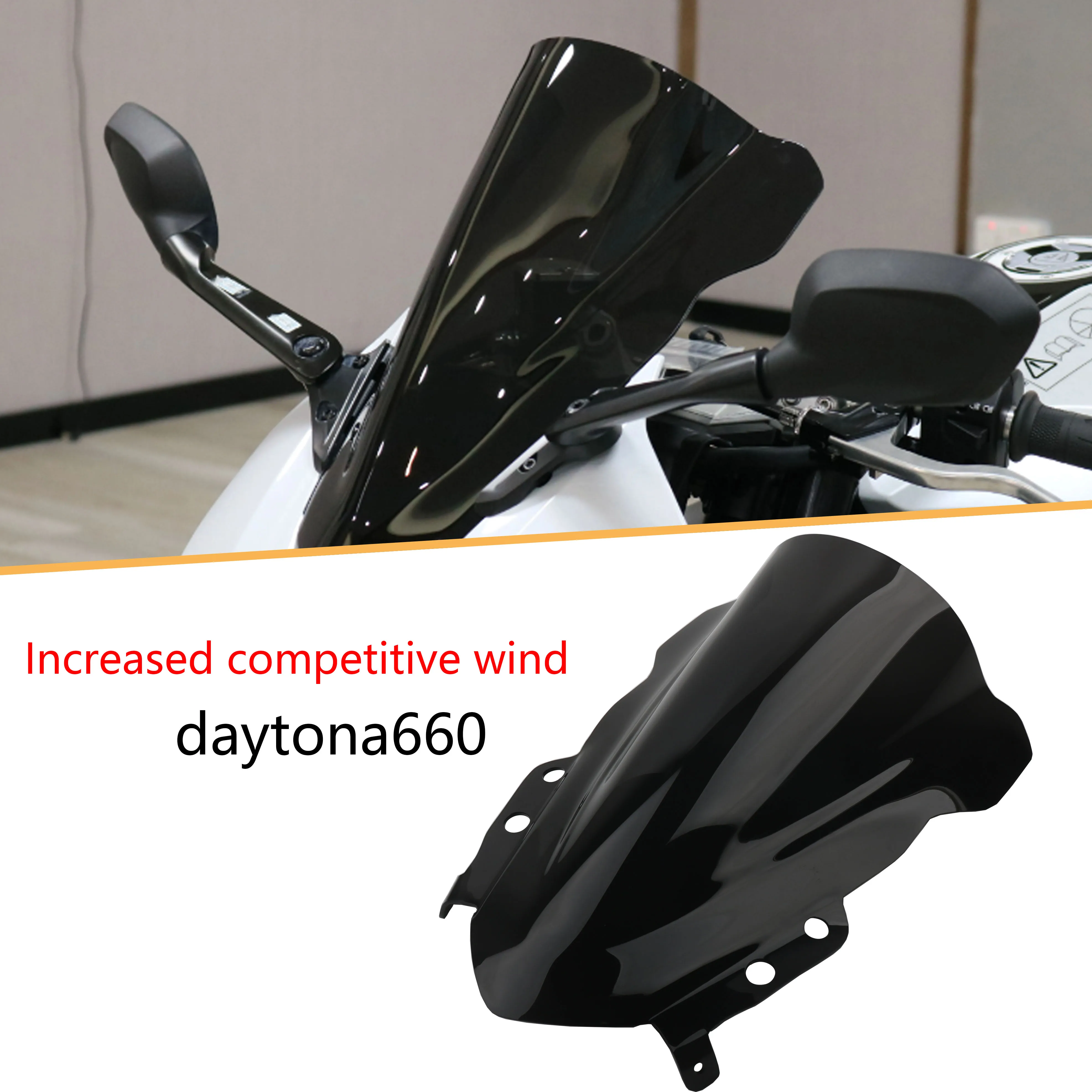 

For Triumph Daytona 660 DAYTONA660 2024 2025 Retrofitted with raised windshield deflecting sports windshield