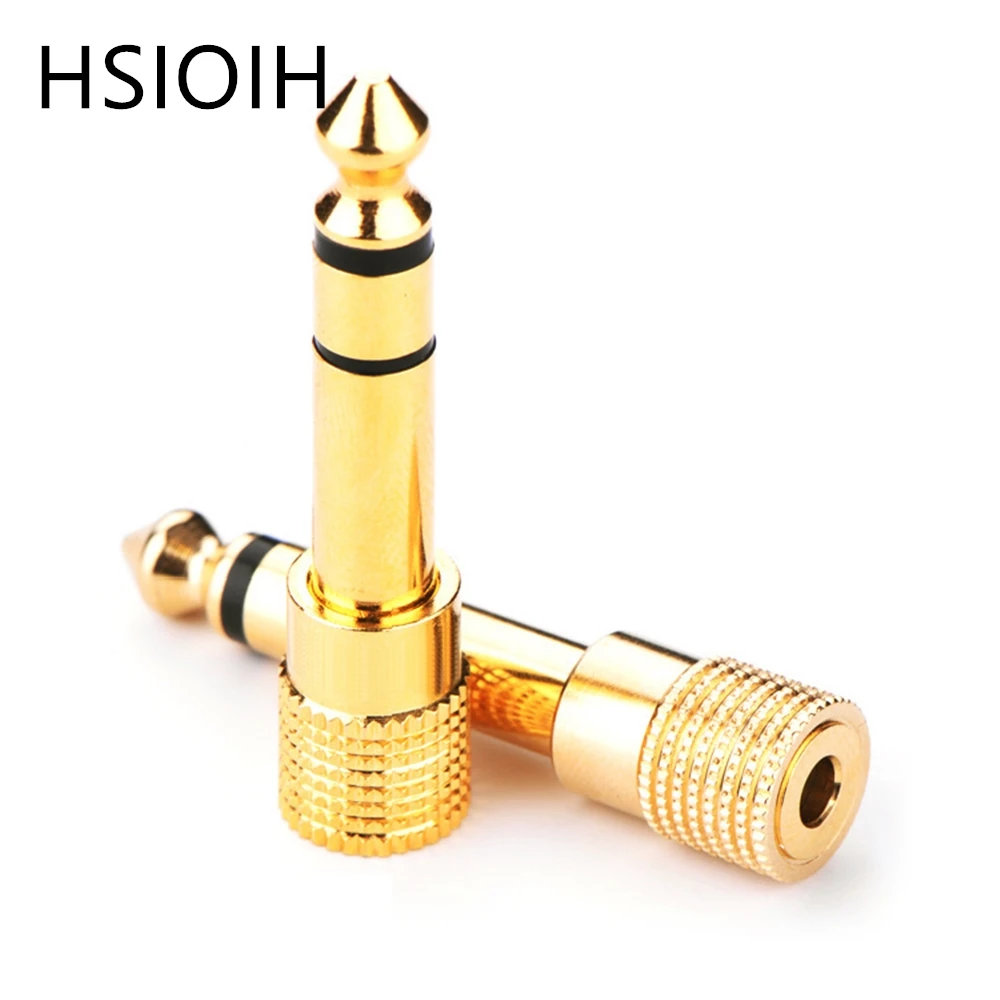 3.5mm to 6.5mm Gold-plated Audio Adapter to 6.5 Male Plug to 3.5 Female Jack Connector Adaptor