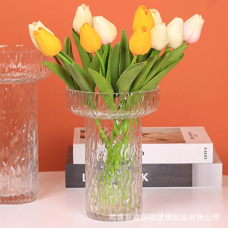 Nordic Flower Basket Bottles Display Vases Tall Classic Multicololr Home Decoration Garden Plant Holder Potted Glass Vase Table