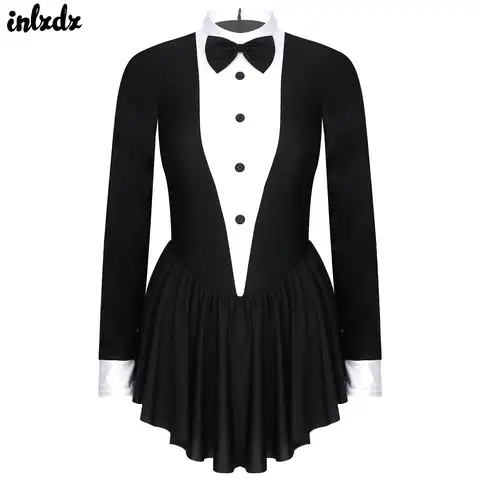 Womens Magician Waitress Cosplay Cosplay Costume Gymnastics Ballet Leotard Adult Tuxedo Outfits Clubwear Figure Skating Dress