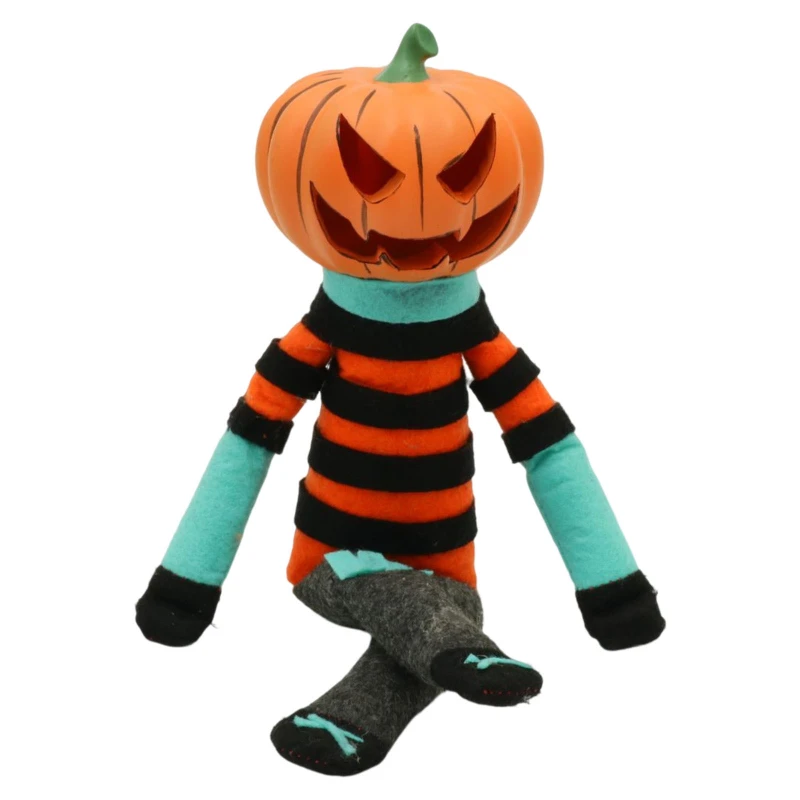 Christmas Elf Pumpkin Resin Doll Felt Figure Decoration