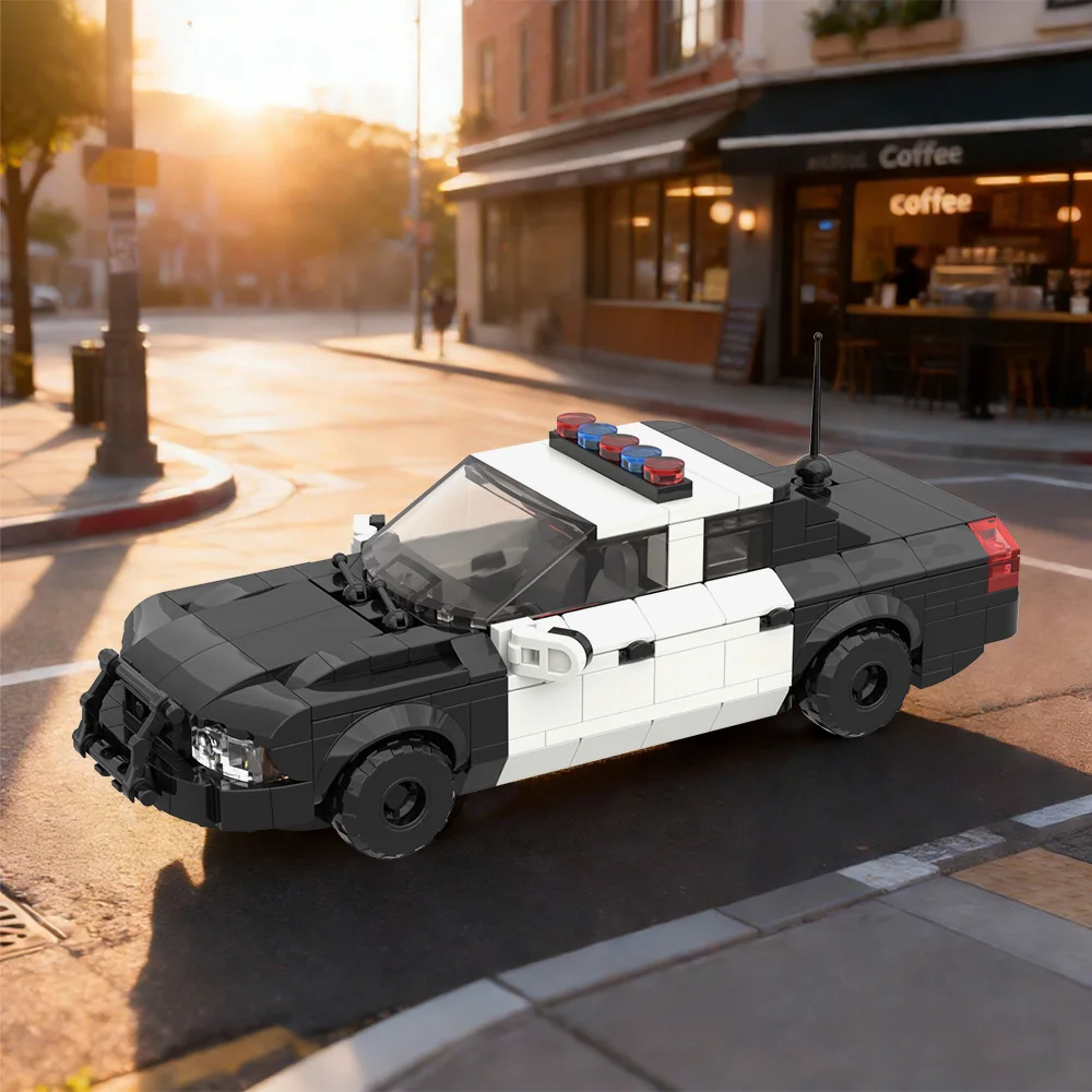 

Конструктор Gobricks MOC 2011: Модель полицейского автомобиля Ford Crown Victoria Interceptor, строительные блоки, игрушка-конструктор для сборки, подарок