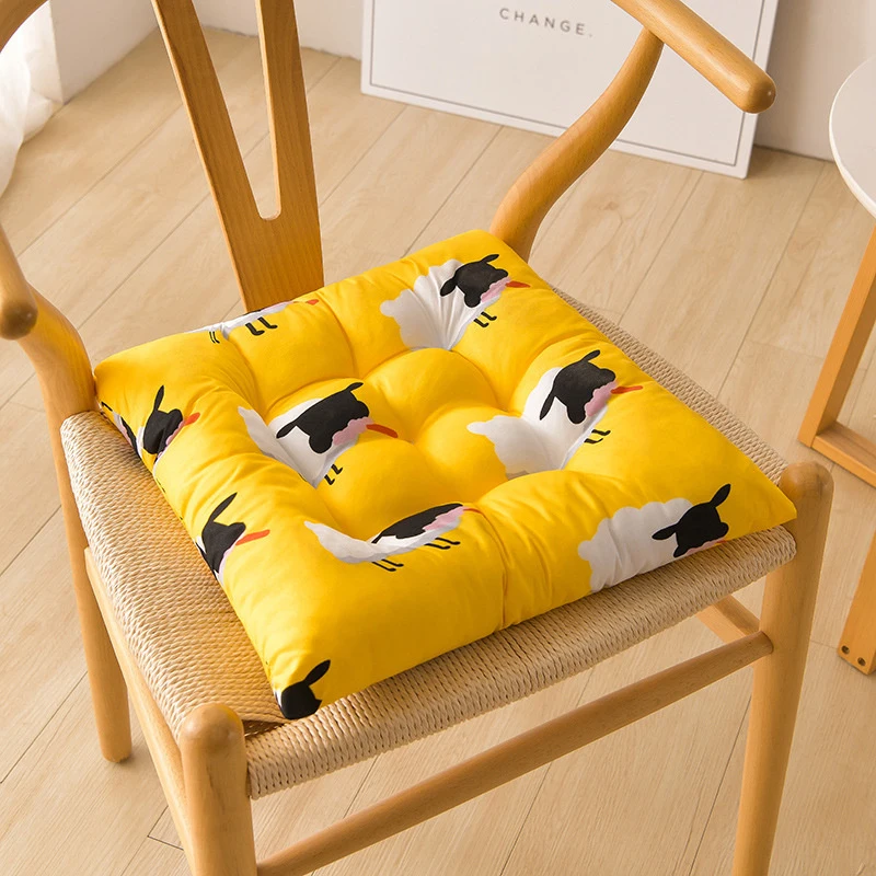 New Autumn And Winter Chair Cushion With Cartoon Printed Crystal Velvet For Warmth