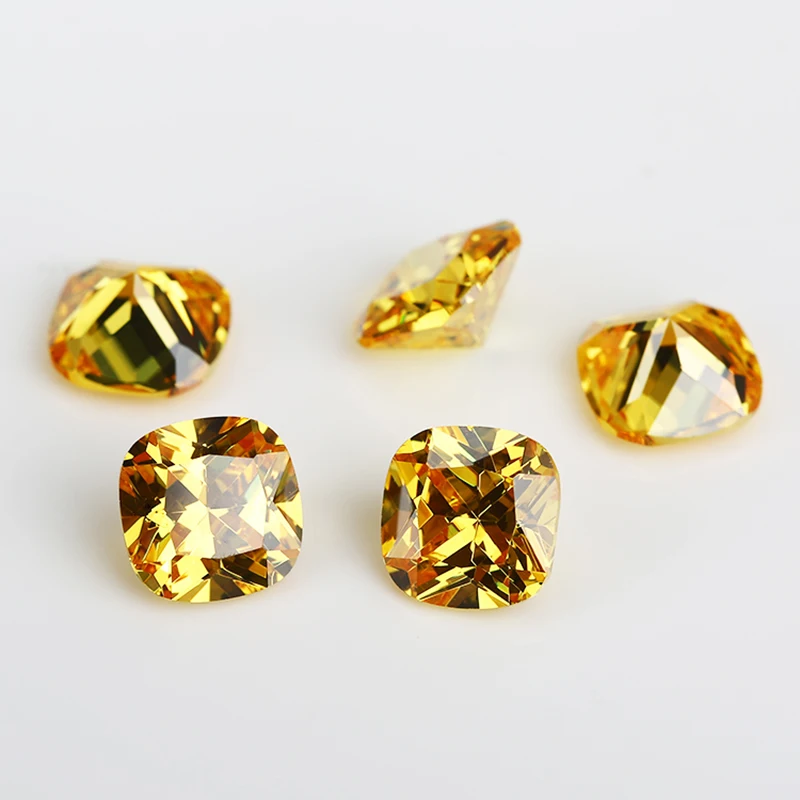 50pcs/20pcs 3x3~12x12mm 5A Cushion Cut CZ Stone Various Color Cubic Zirconia Loose Synthetic Gems For Jewelry