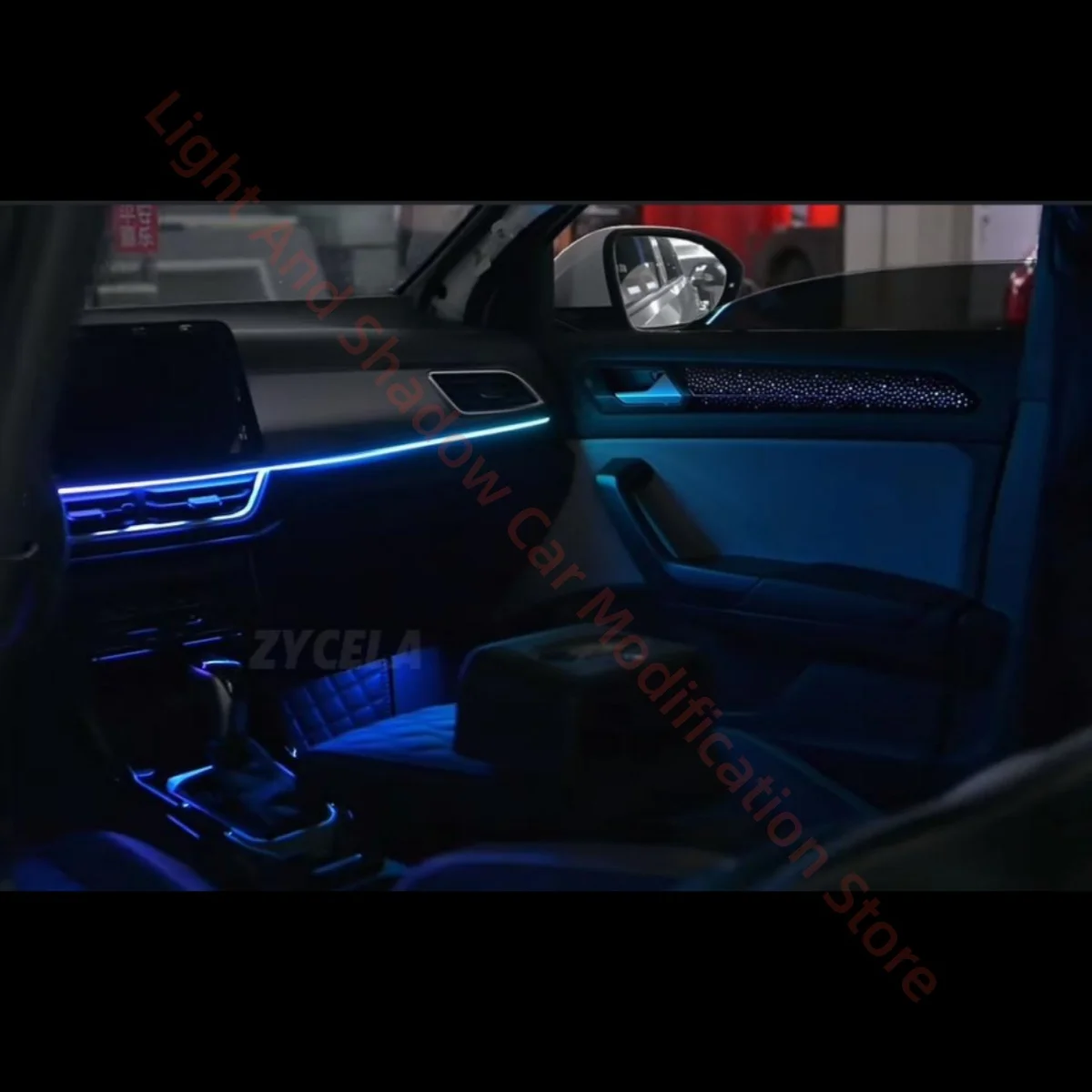 

Светодиодный окружающий свет для Volkswagen VW T-Roc 2023 + Обновление внутреннего освещения автомобиля Автомобильные аксессуары Накладки на дверь Атмосферная лампа