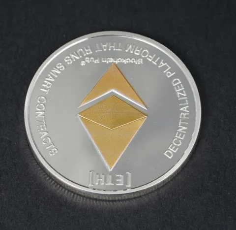 الذهب/الفضة Ethereum عملة طبق الاصل الفن جمع هدية المعادن المادية العتيقة تقليد غير العملات نسخة العملات المقتنيات #1