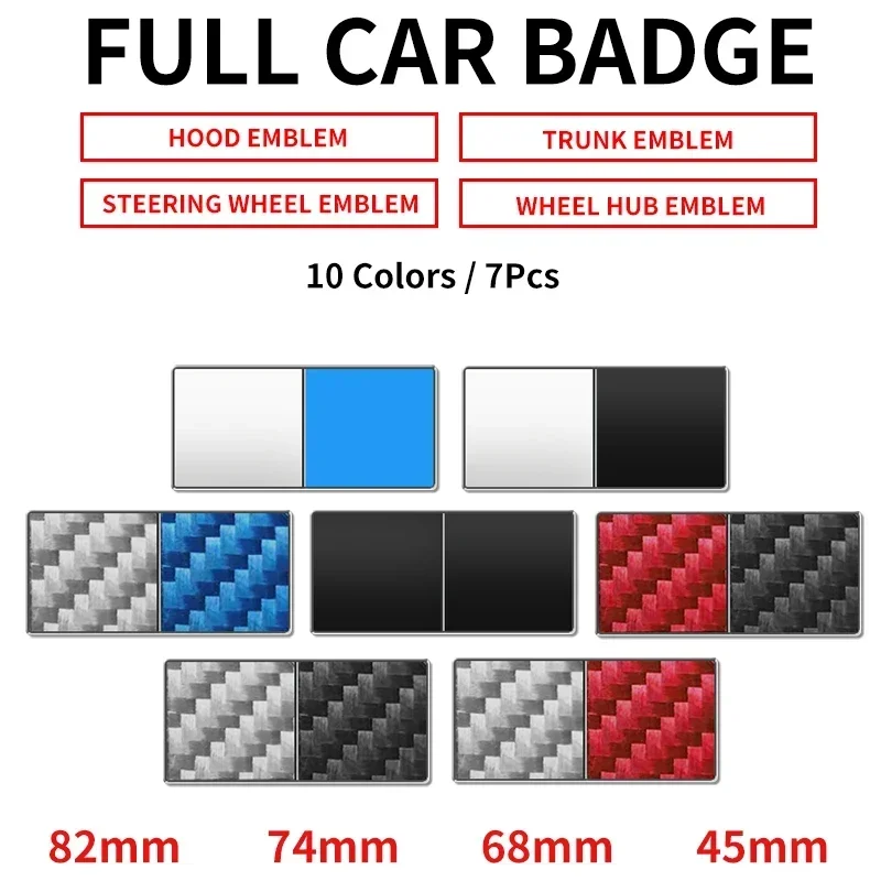 

7pcs 82mm 74mm 45mm Car Front Bonnet Hood Rear Tail Trunk Emblem Badge Logo For Bmw E46 E39 E38 E90 E60 Z3 Z4 X3 X5 X6 F10 E93