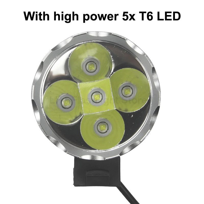 BL55 5x T6 LED 3-Modus 5600 Lumen Fahrrad-Frontlichtkopf